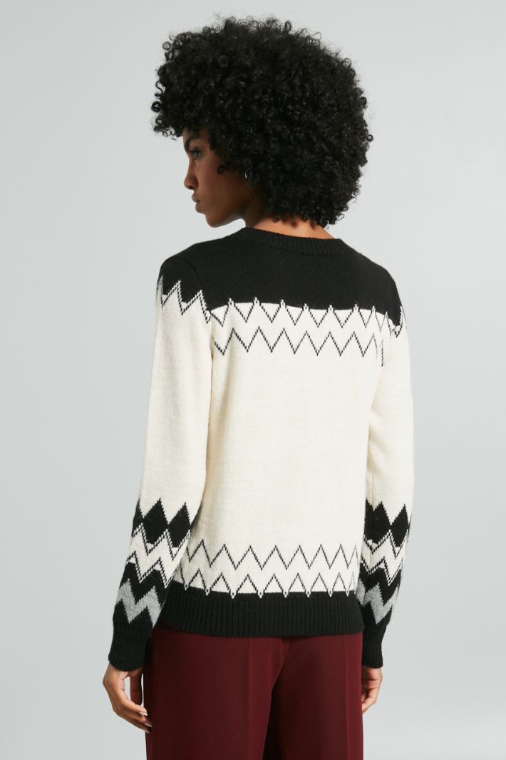 Inlaid crew neck sweater Intrend - 2