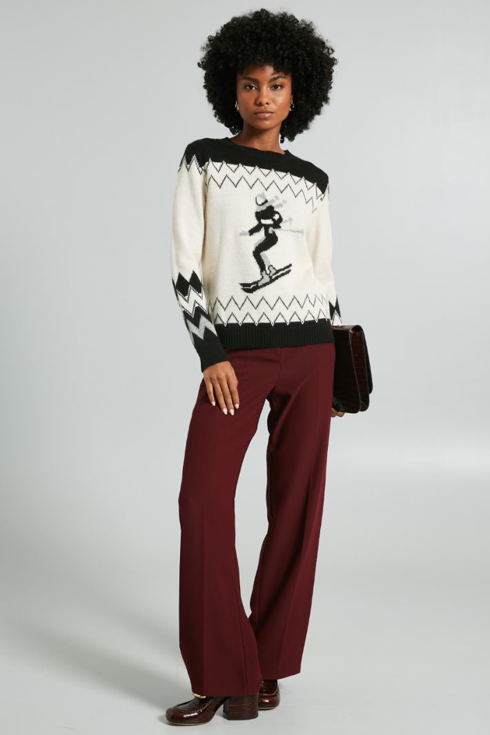 Inlaid crew neck sweater Intrend