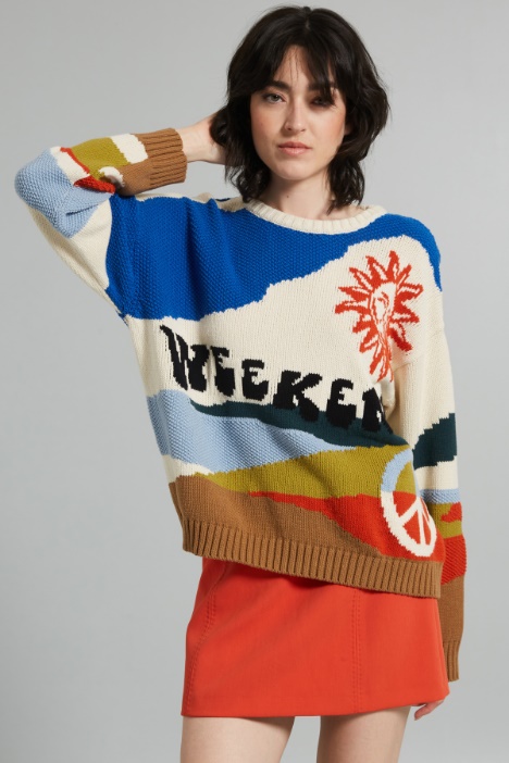 Jacquard cotton sweater Intrend