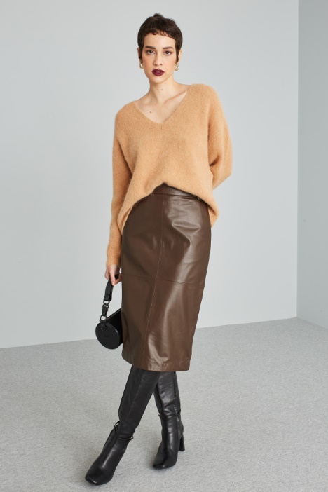 Nappa leather pencil skirt Intrend