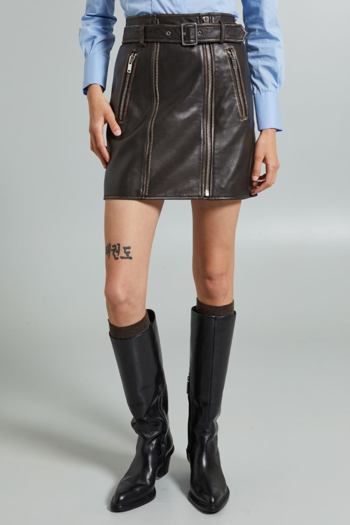 Leather mini skirt Intrend - 3