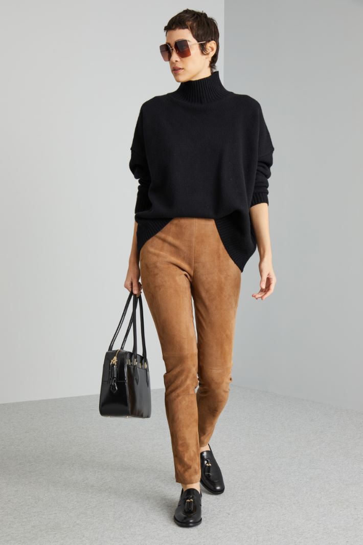 Leather and jersey trousers Intrend