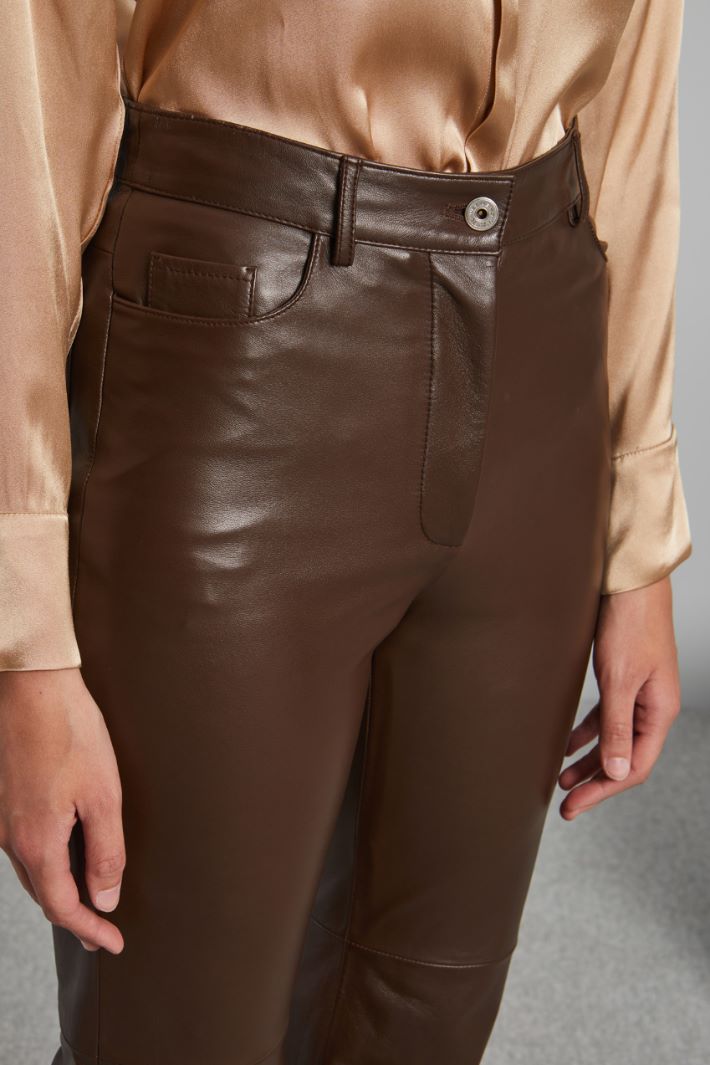 Flared Nappa leather trousers Intrend - 4