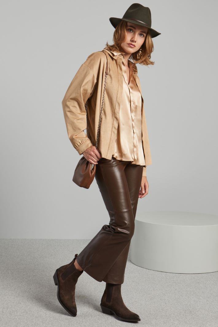 Flared Nappa leather trousers Intrend