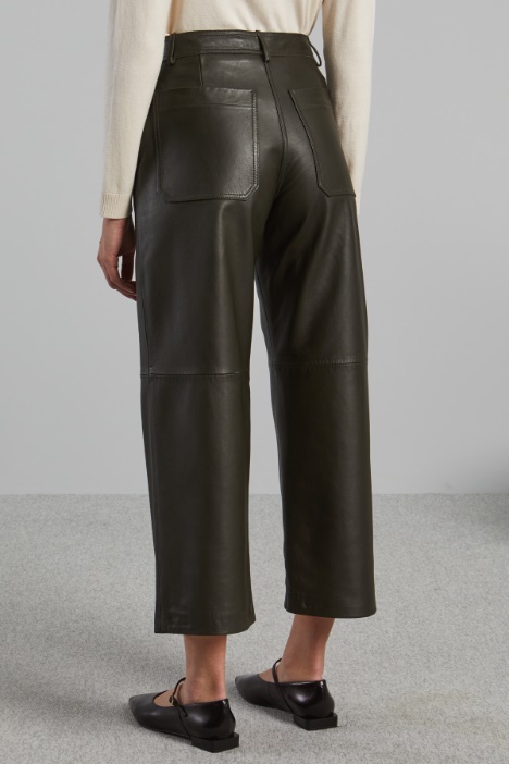 Pantaloni cropped in pelle Intrend - 3