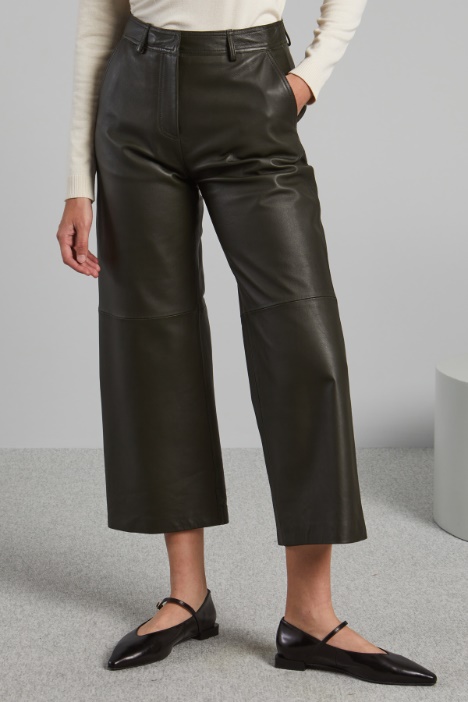 Pantaloni cropped in pelle Intrend - 2