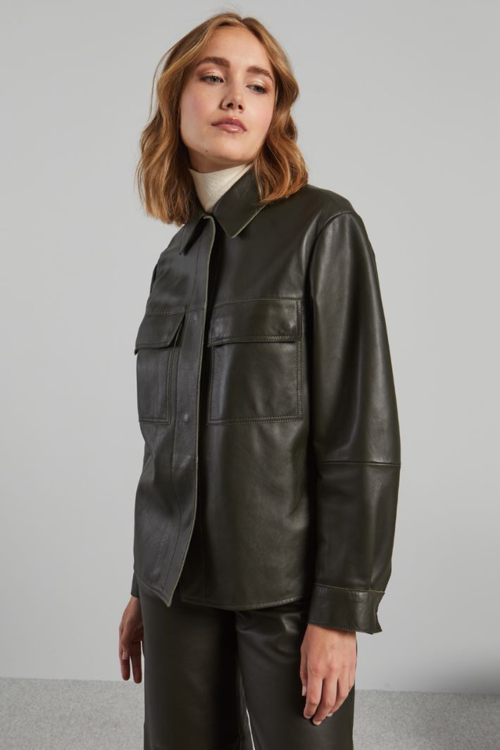 Leather shirt jacket Intrend - 3