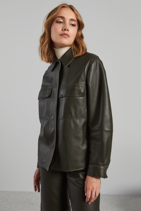 Leather shirt jacket Intrend