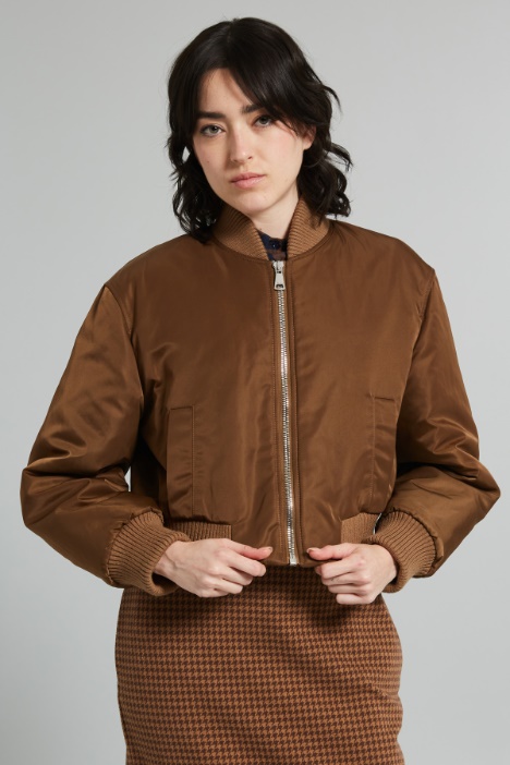 Short water-repellent fabric bomber jacket Intrend