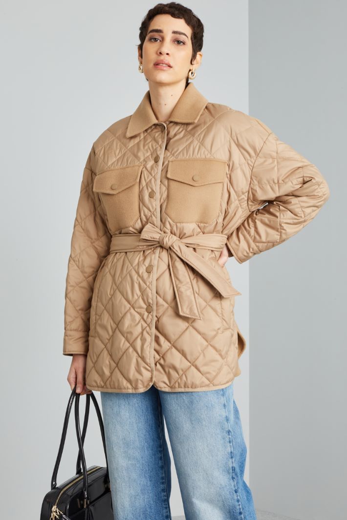 Quilted jacket with cloth details Intrend - 3