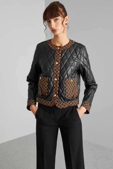 Padded faux leather jacket Intrend