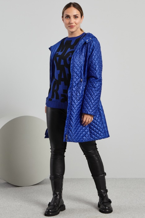 Long padded jacket with drawstring Intrend