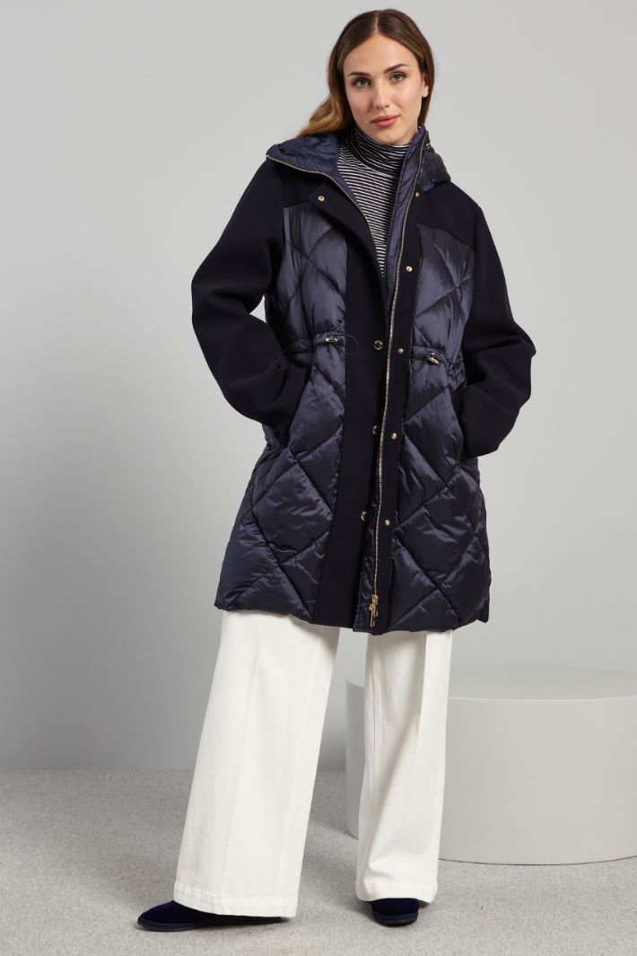 Padded jacket in satin and cloth Intrend