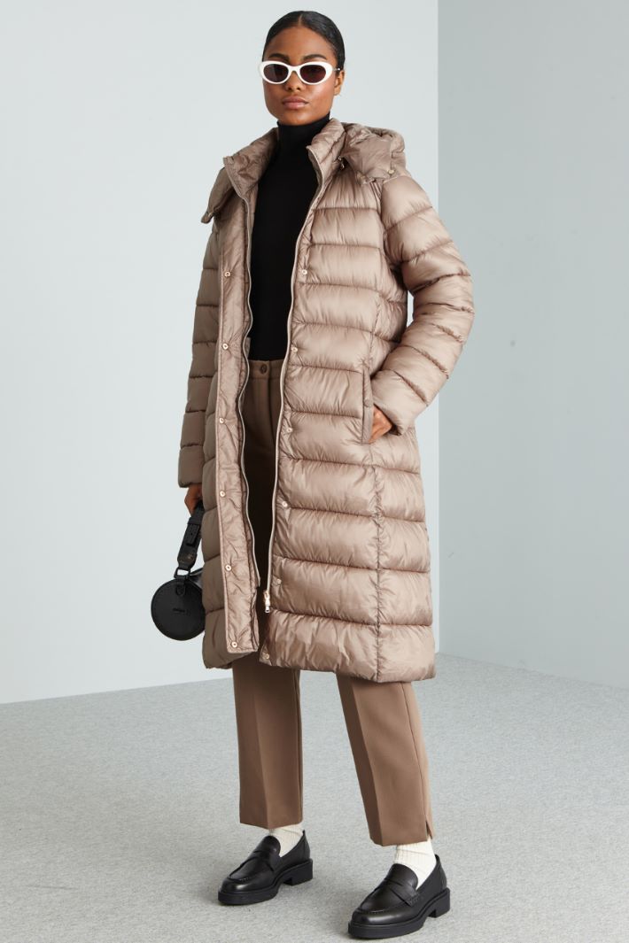 Long belted padded jacket Intrend