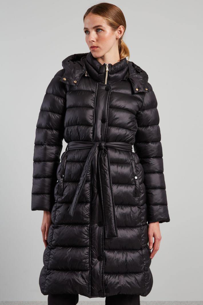 Long belted padded jacket Intrend - 3