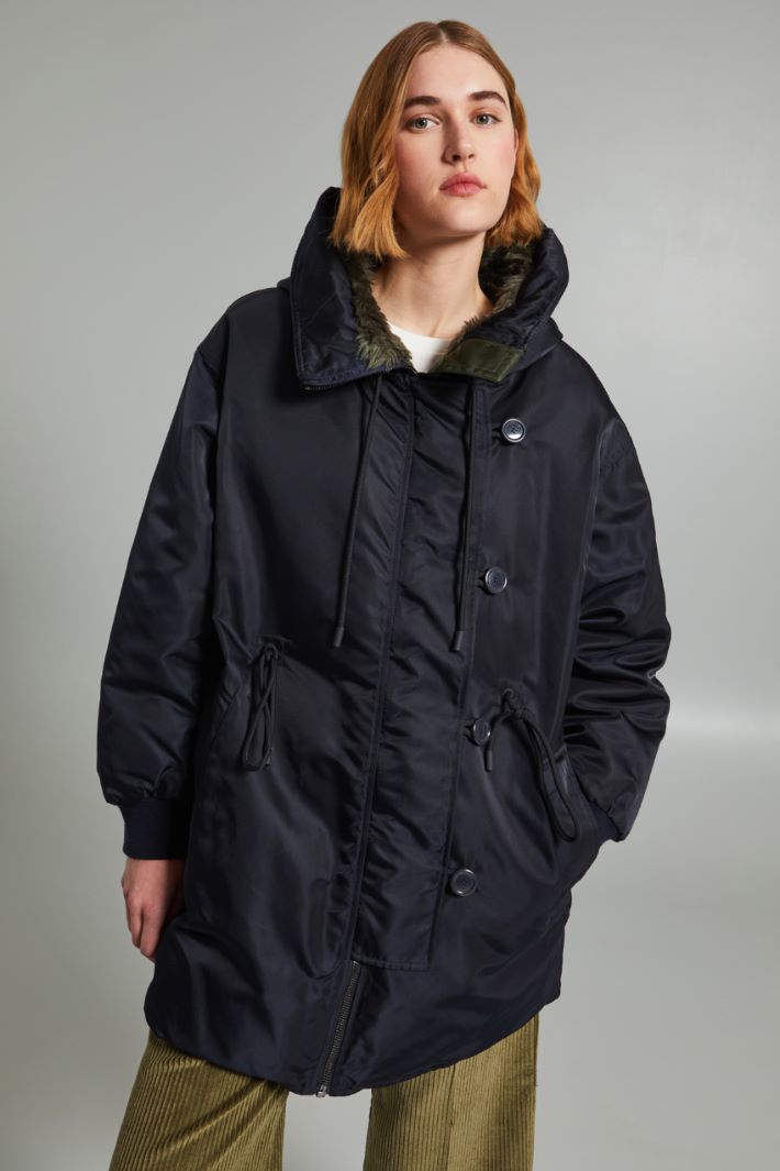 Reversible water-repellent twill parka Intrend - 3