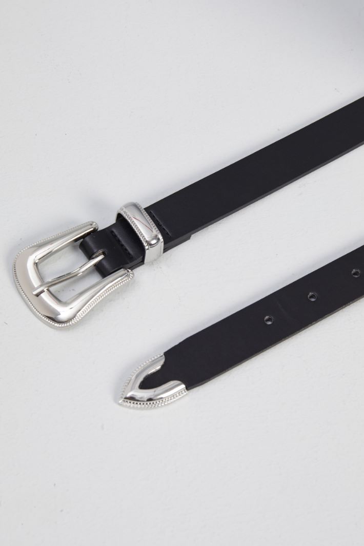 Faux leather belt with tip Intrend - 2