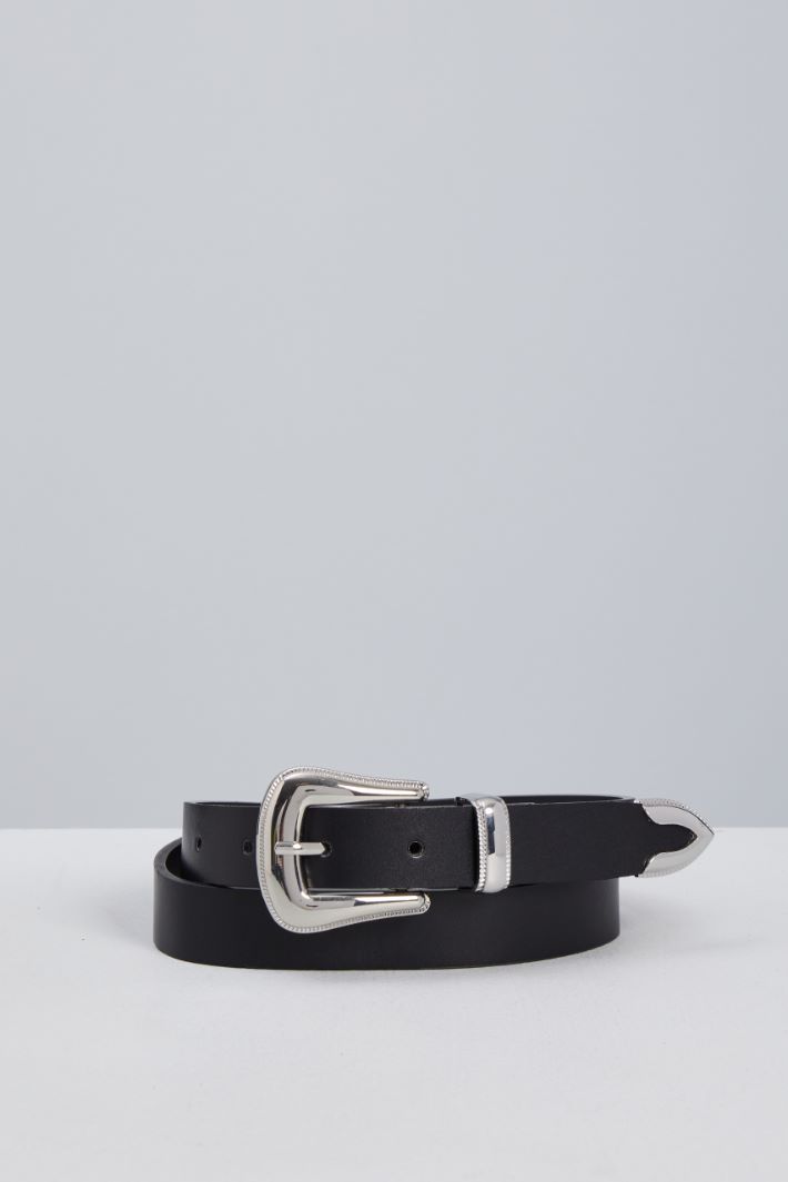 Faux leather belt with tip Intrend