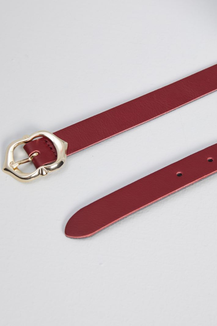 CaserBay Cintura Da Donna In Vera Pelle Cintura Durevole Cintura In Vita Colore Oro Fibbia Cintura Per Pantaloni, Jeans, Larghezza 2 Cm, Confezione Da 2, Nero E Bordeaux, For Waist 29"- 31