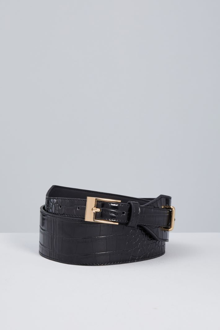 High croc print belt Intrend