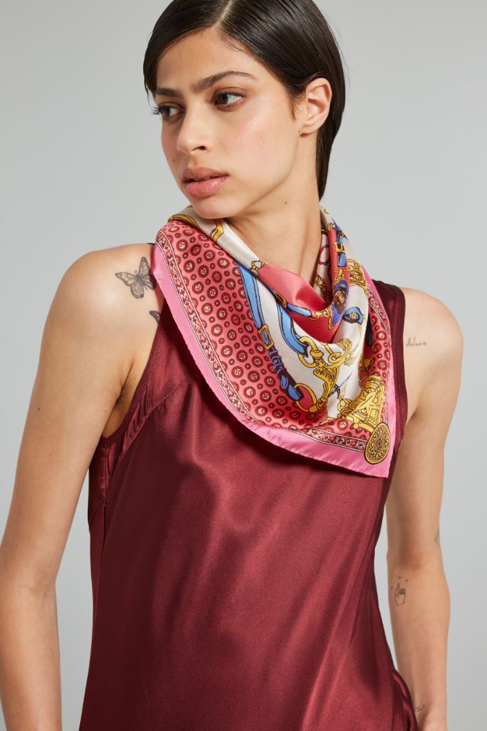 Foulard in twill , rosa grigio | Intrend