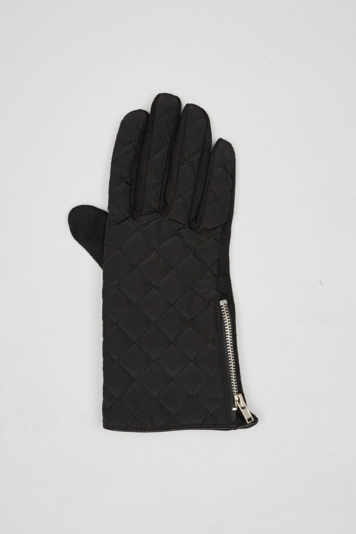 Gloves with canvas insert Intrend - 2