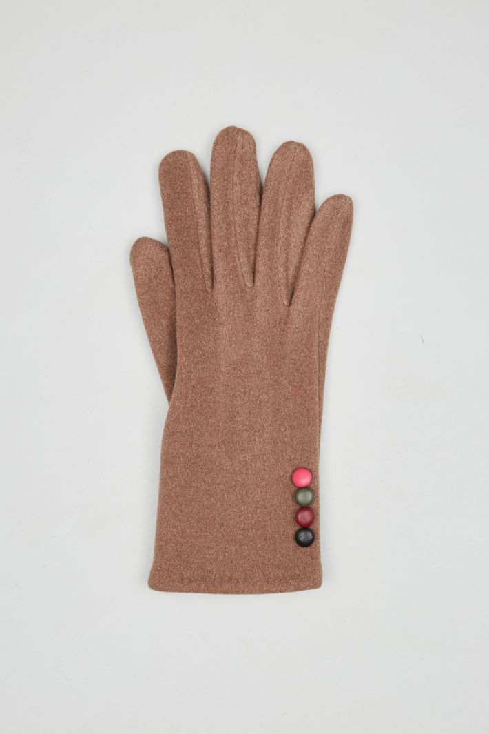 Buttoned jersey gloves Intrend - 2