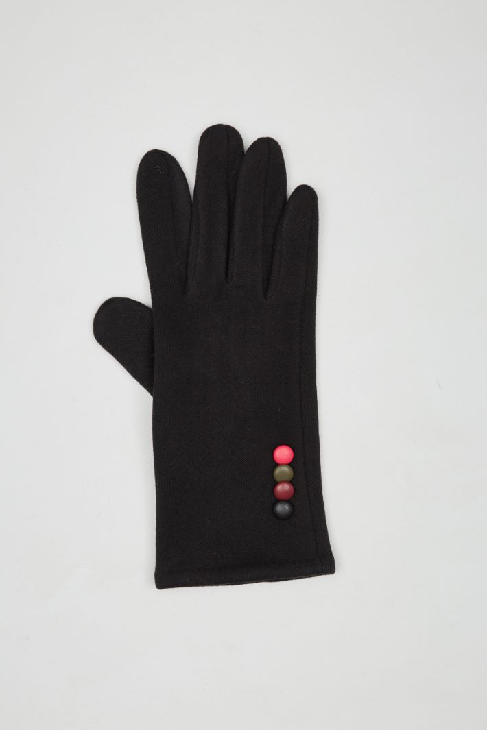 Buttoned jersey gloves Intrend - 2