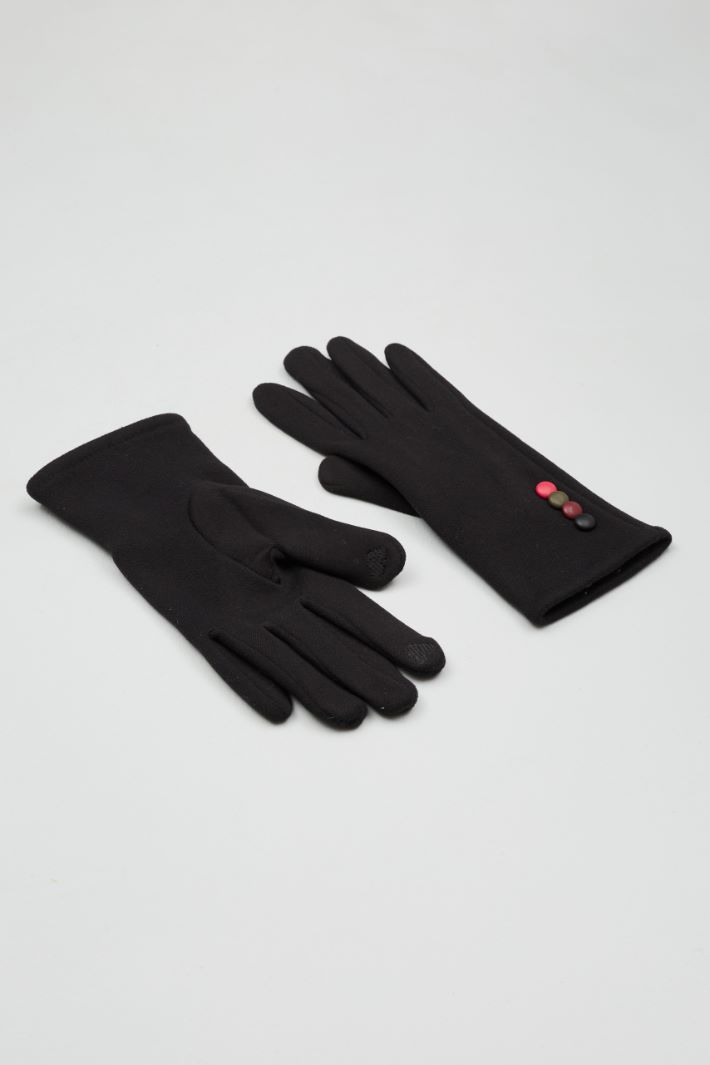 Buttoned jersey gloves Intrend