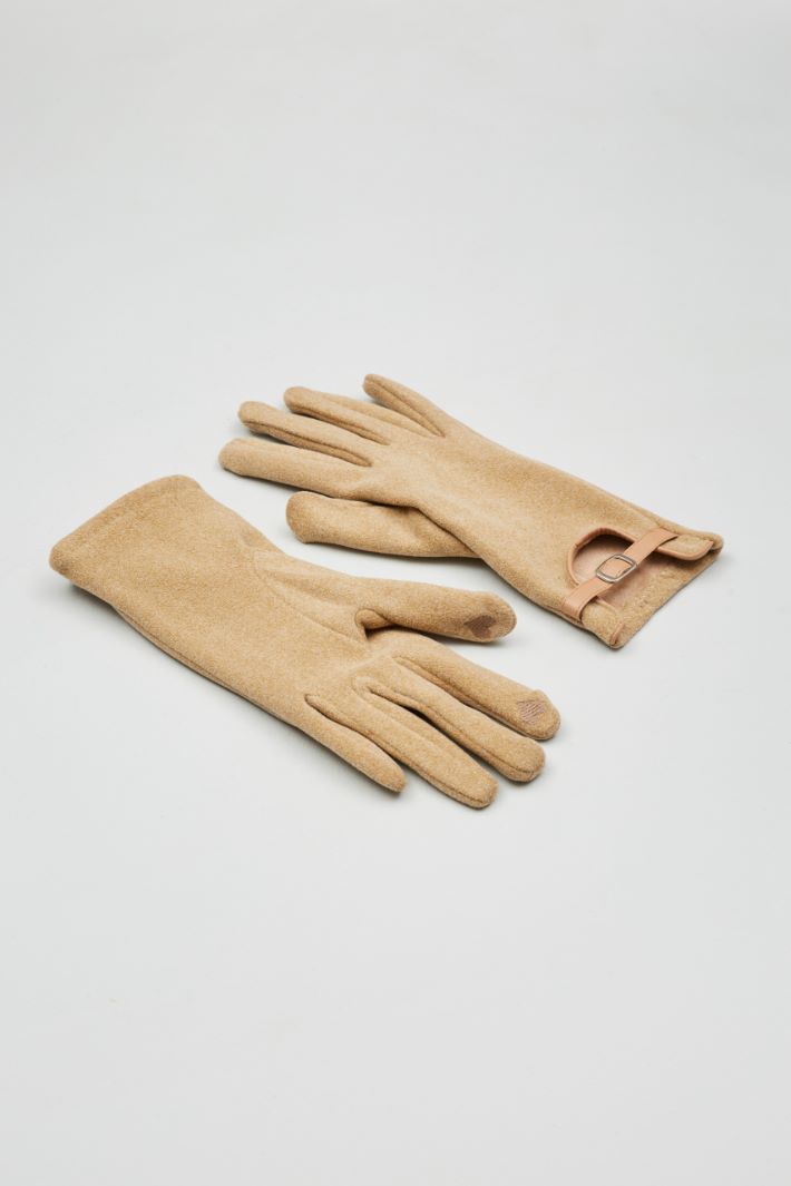 Jersey gloves with strap Intrend