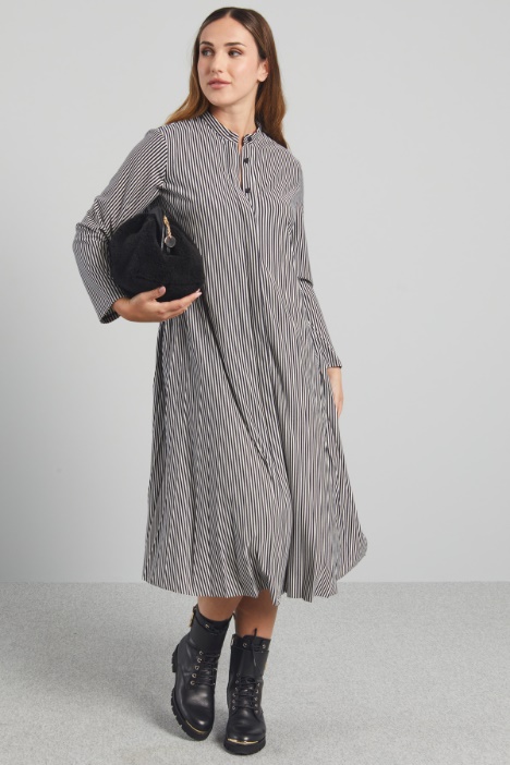 Pleated jersey shirt dress Intrend