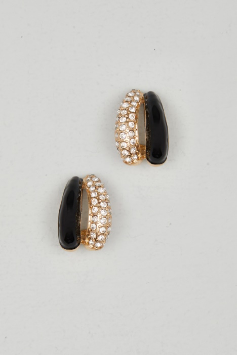 Enamelled earrings with rhinestones Intrend