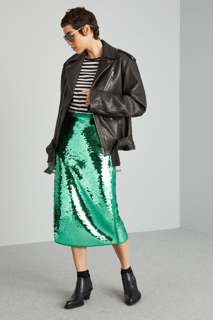 Emilia sequin jersey midi skirt best sale