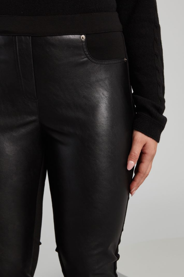 Jersey and faux leather leggings Intrend - 4