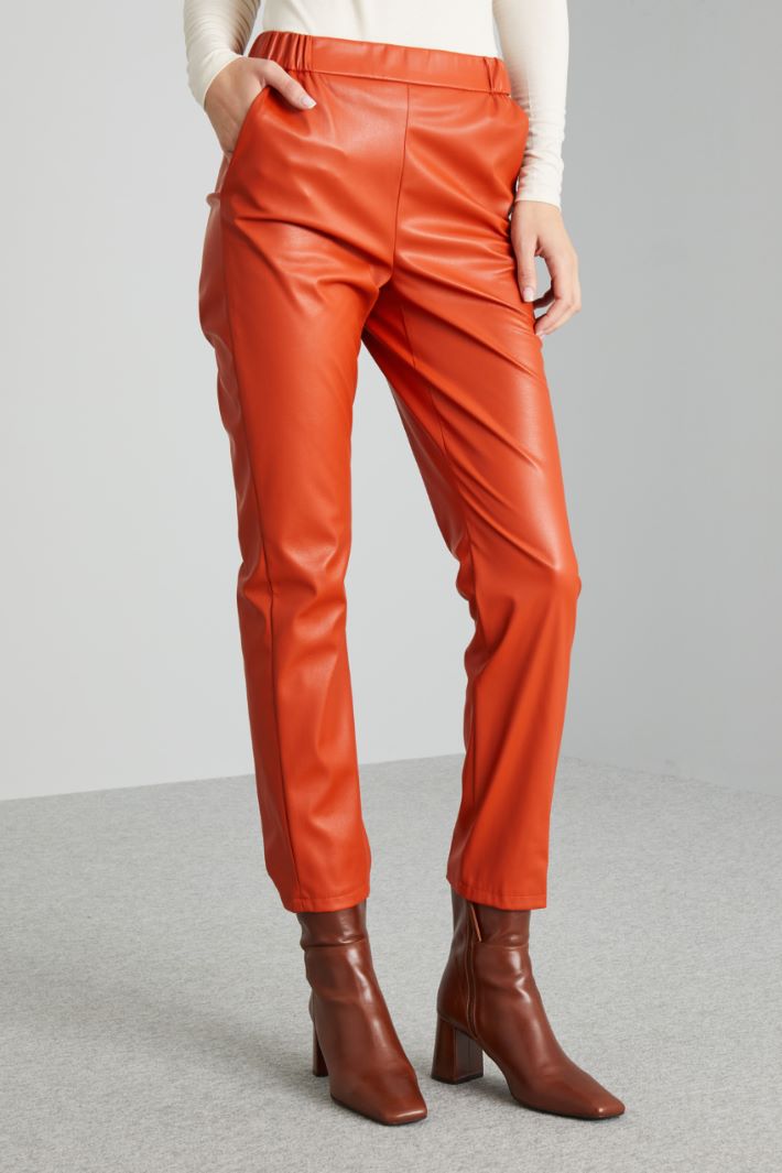 Faux leather cigarette trousers Intrend - 3