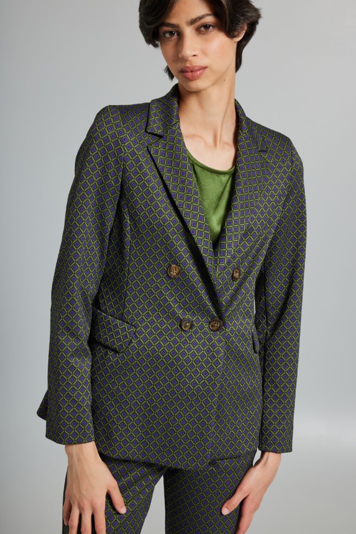 Double-breasted jacquard blazer Intrend - 3