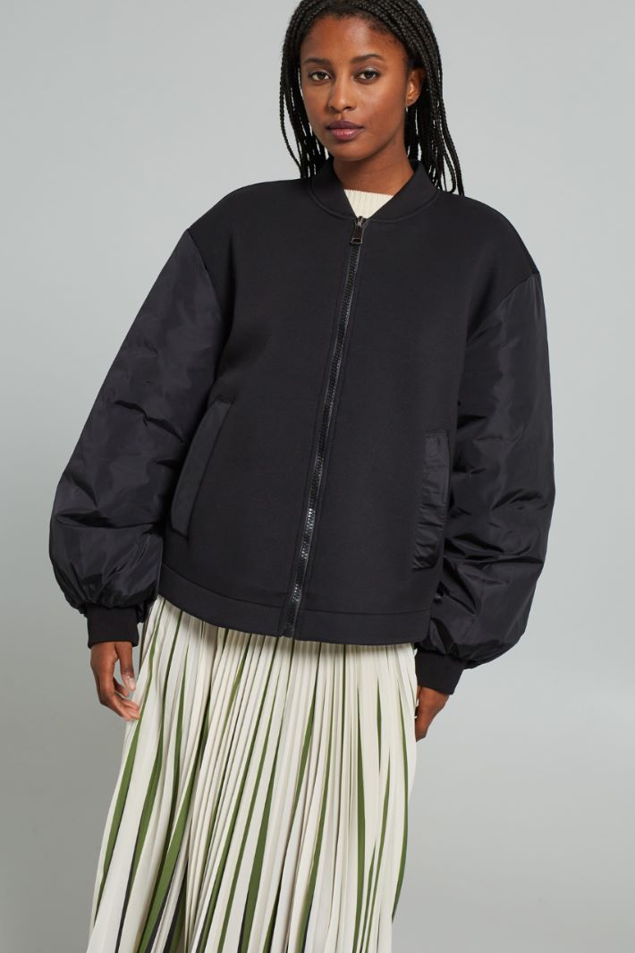 Flared jersey bomber jacket Intrend - 3