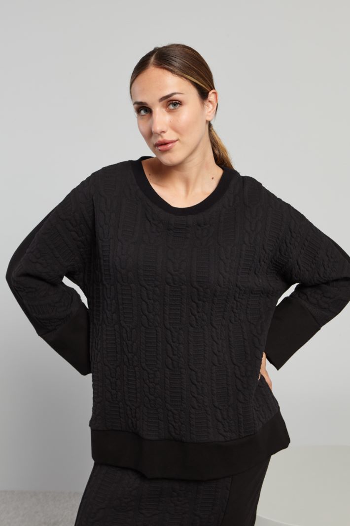 Sweatshirt with textured front Intrend - 3