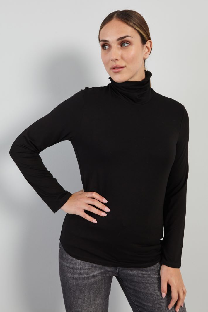 Stretch viscose turtleneck sweater Intrend - 3