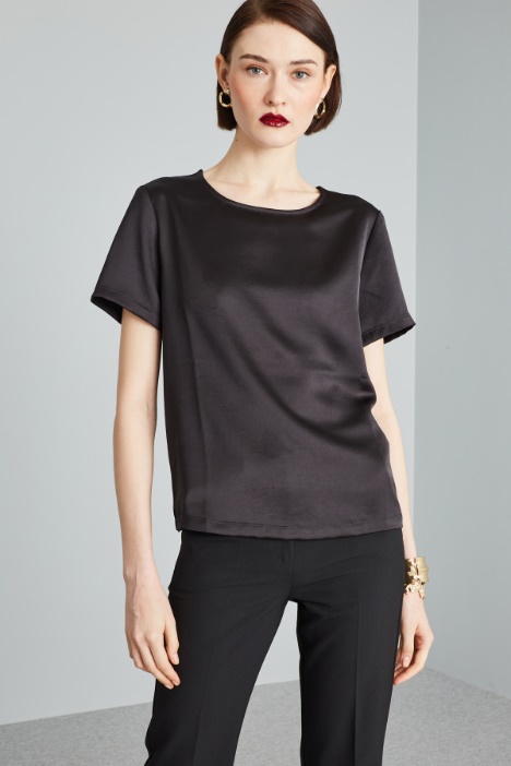 Satin and jersey T-shirt Intrend