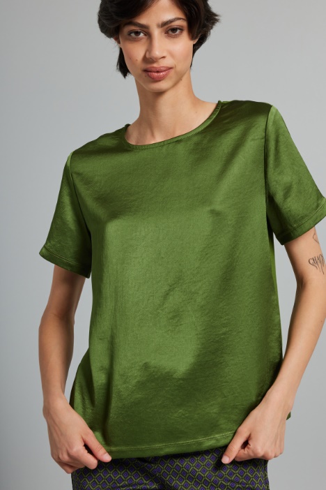 Satin and jersey T-shirt Intrend