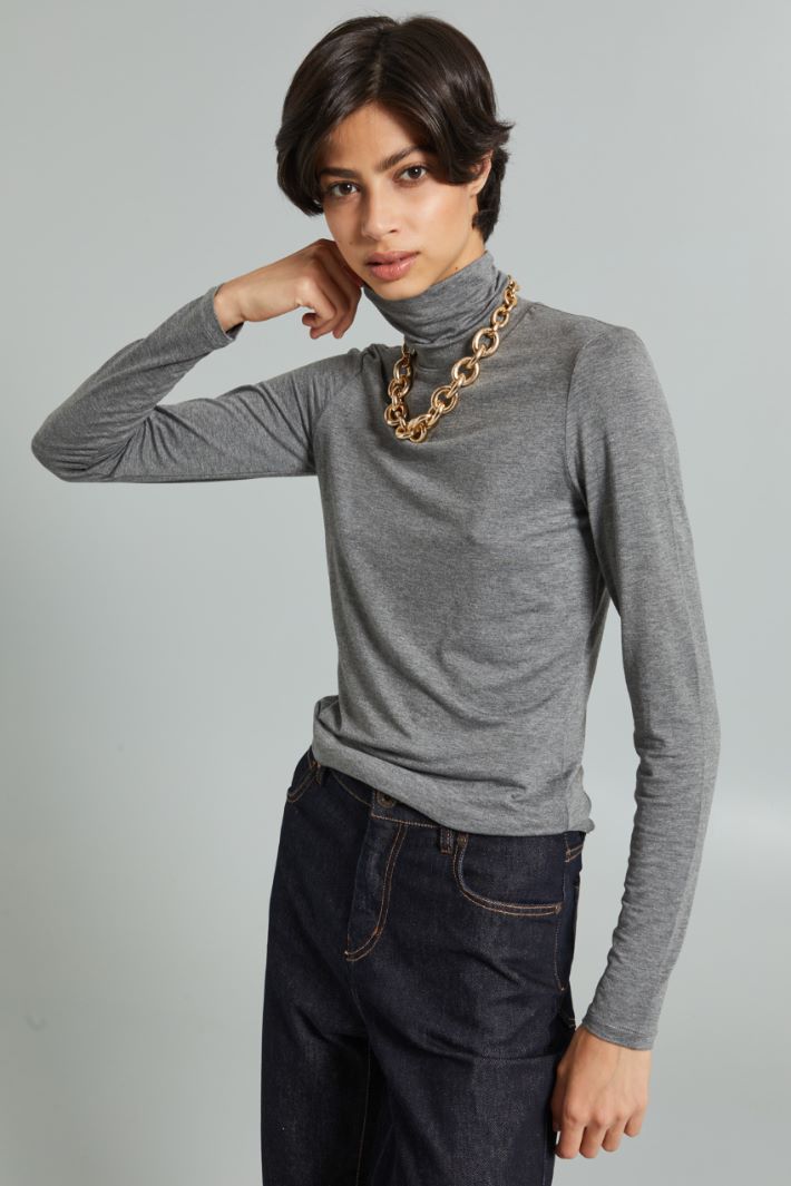 Fitted jersey turtleneck Intrend - 3