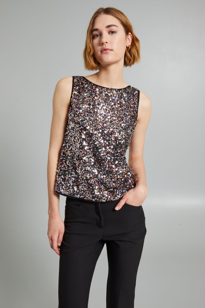 Top embroidered with sequins Intrend - 3