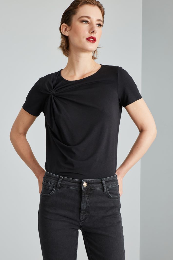 Draped jersey T-shirt Intrend - 3