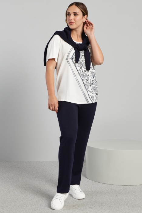 Print-embellished jersey T-shirt Intrend