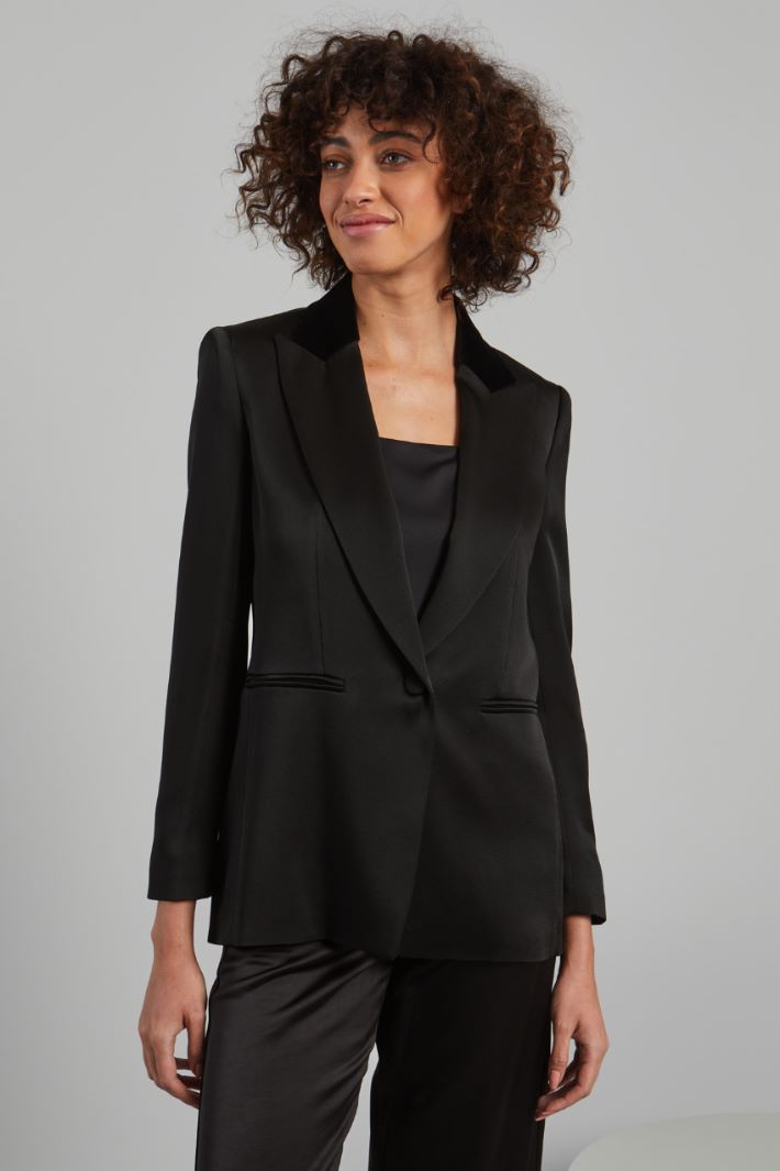 Blazer with velvet details Intrend - 3