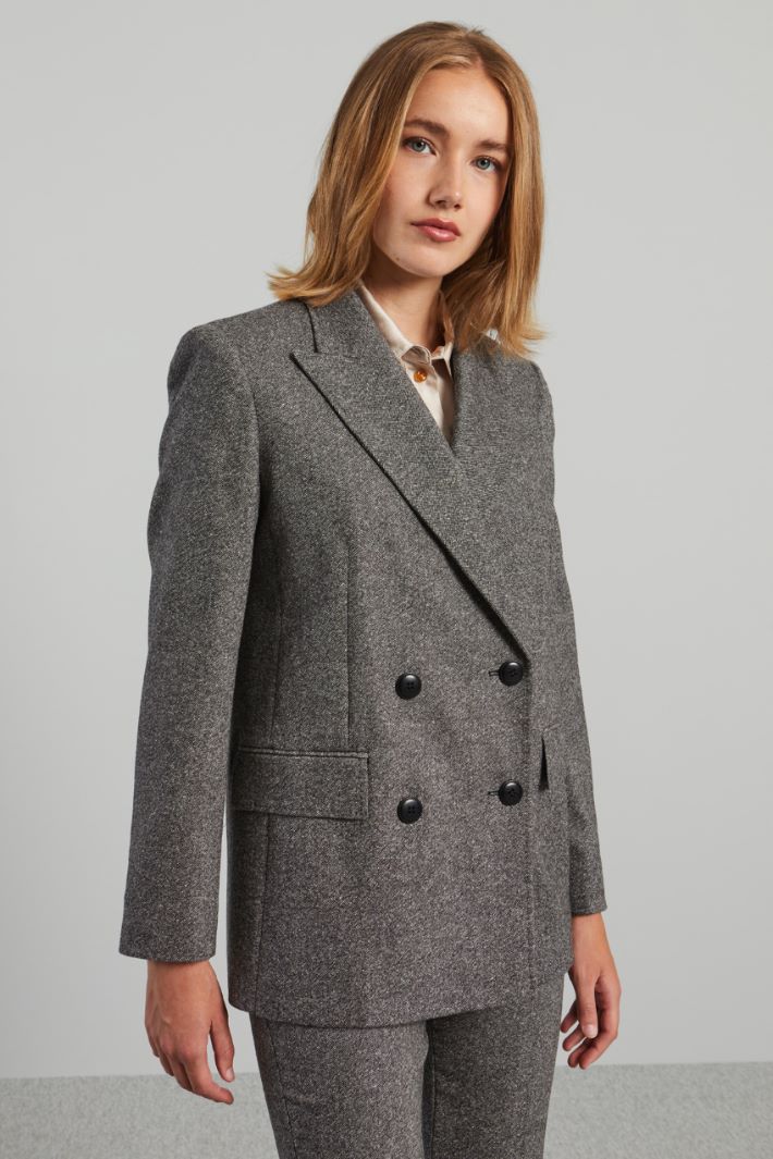 Double-breasted wool blazer Intrend - 3