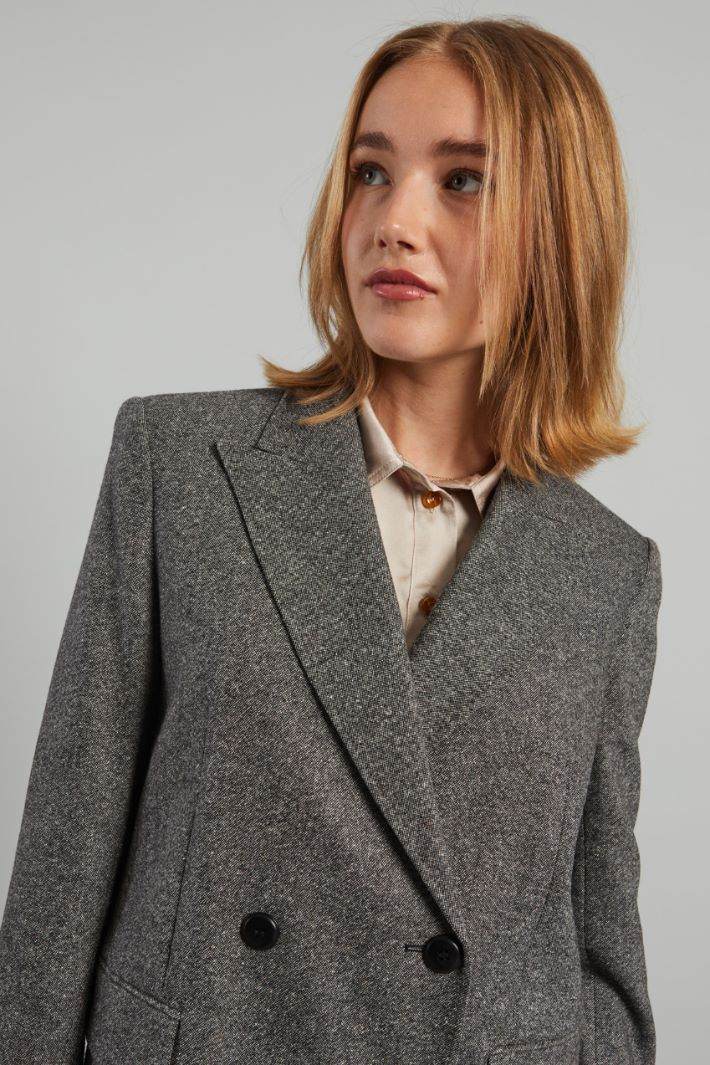 Double-breasted wool blazer Intrend - 4