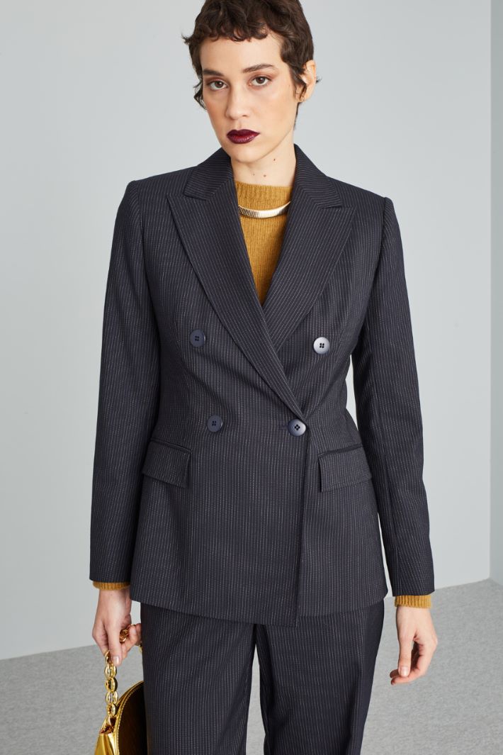 Double-breasted pinstripe blazer Intrend - 3