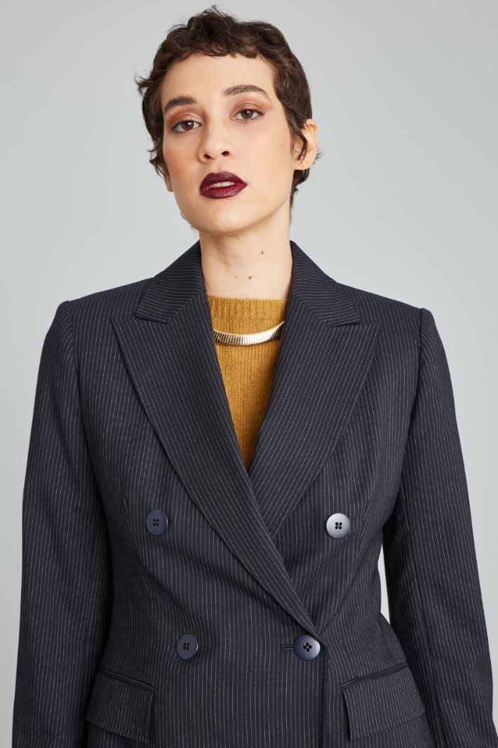 Double-breasted pinstripe blazer Intrend - 4